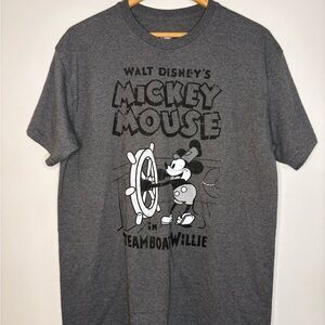 Disney Gray Mickey Mouse Steamboat Willie Tee